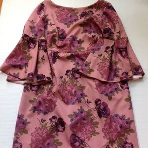 Betsy Johnson Pink Rose Floral Dress 14W